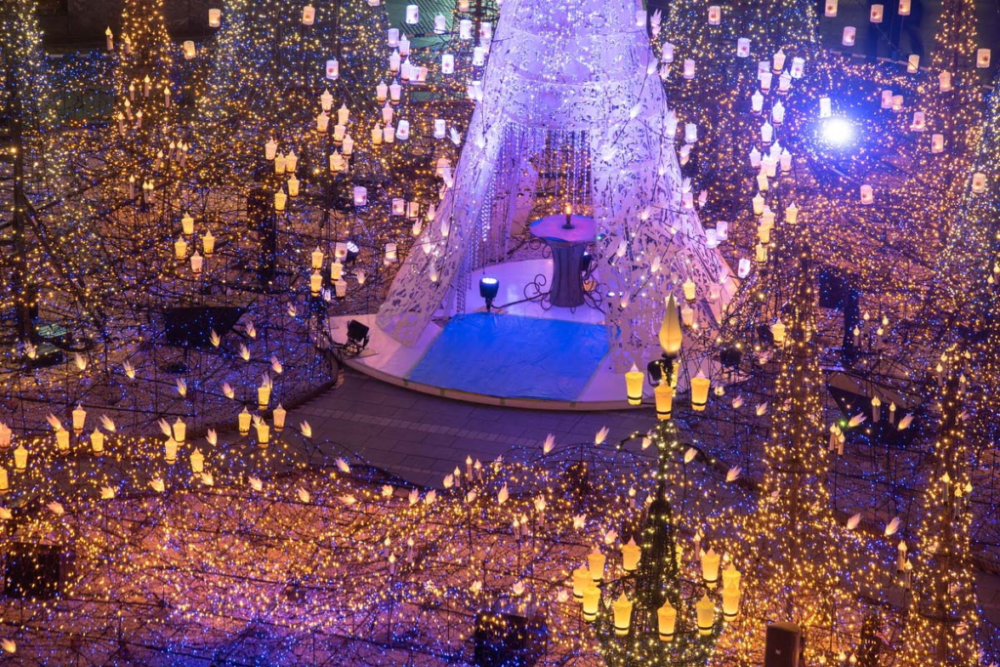 iluminasi musim dingin di Tokyo
