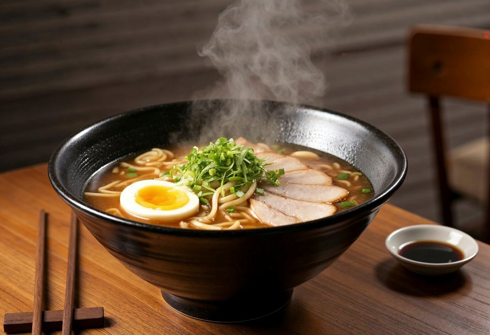 steaming ramen bowl