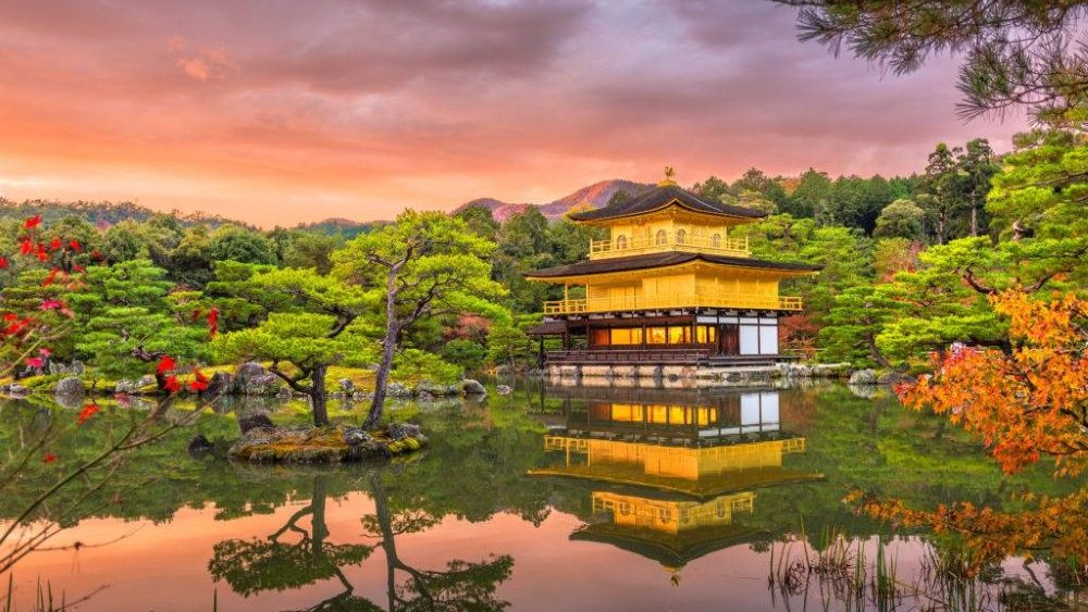Kinkaku-ji with golden pavilion