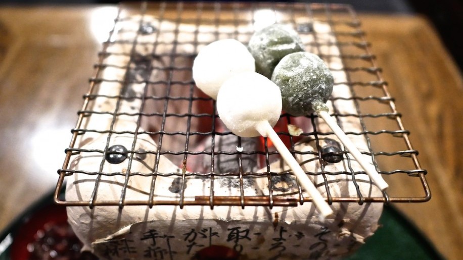 dango being grilled