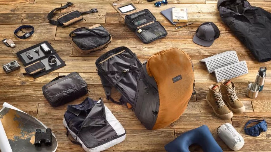 well-organized backpack ready for travel