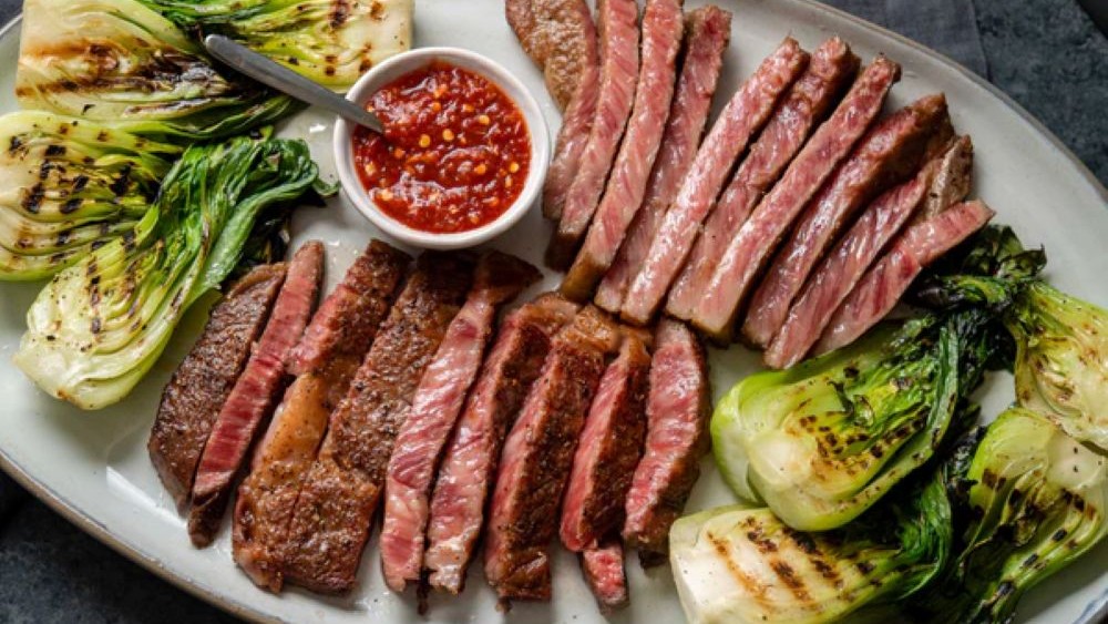 Kobe beef dish being served