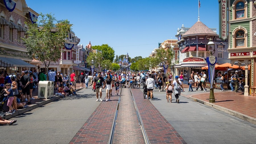 people leaving Disneyland