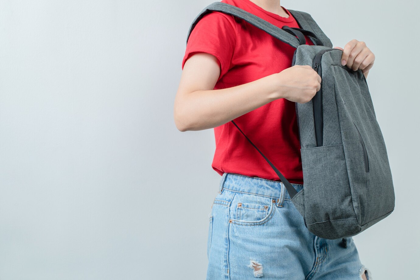 schoolgirl with backpack