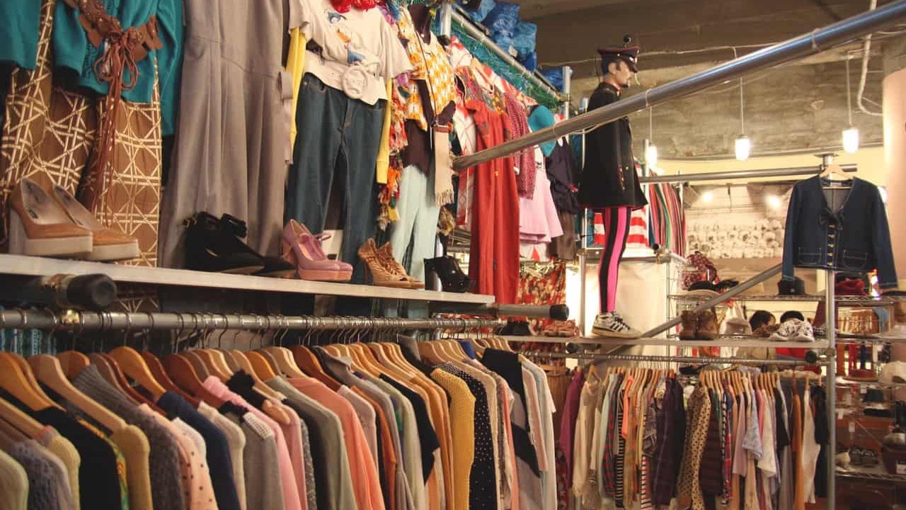 vintage clothing racks in Shimokitazawa