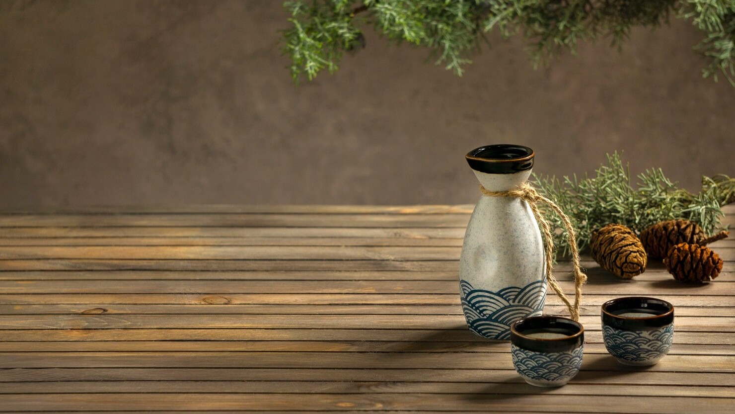 table with various Japanese handicrafts