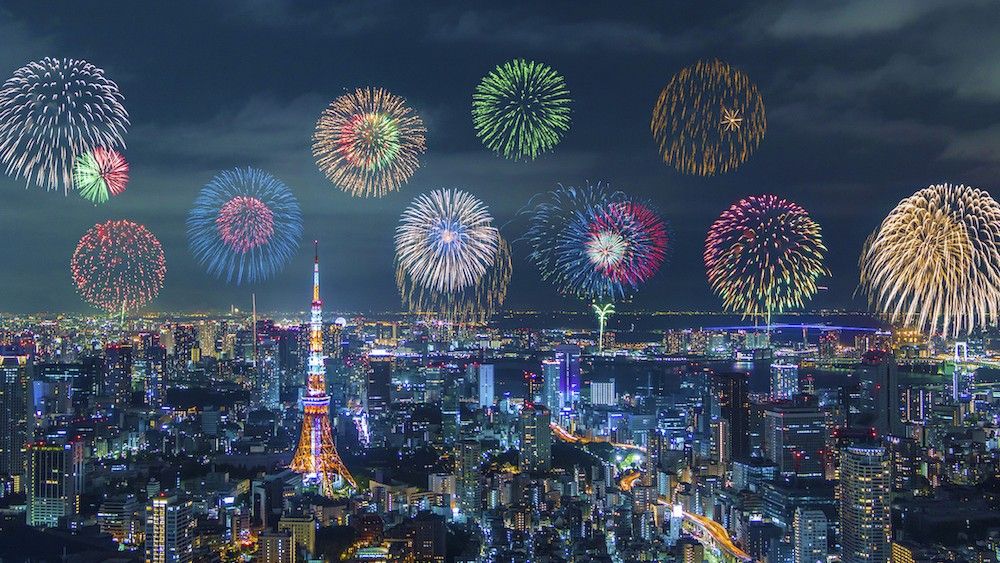 festival kembang api musim panas di Jepang
